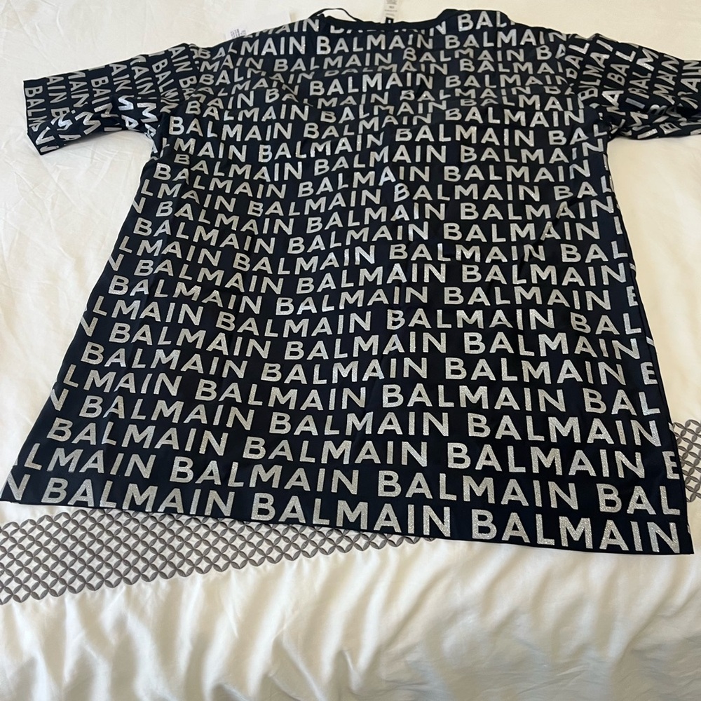 balmain black and white T-shirt with logo